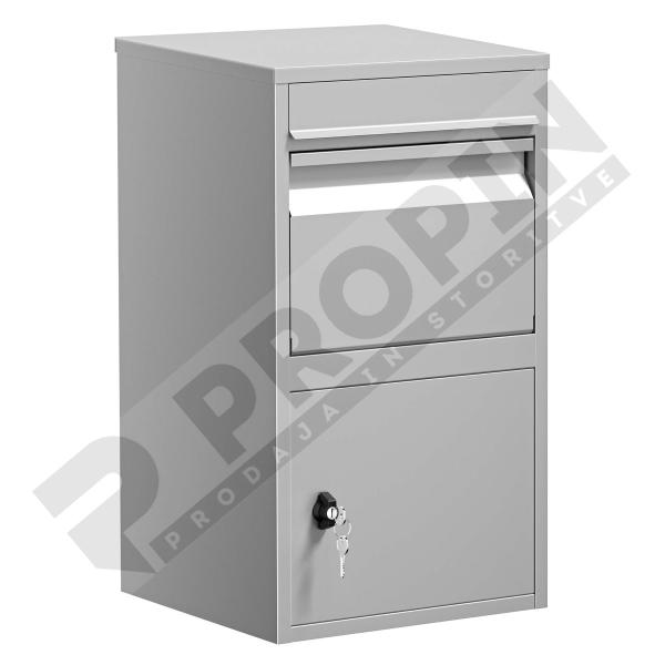 Samostoječi paketni poštni nabiralnik 41x38.5x72cm, siv